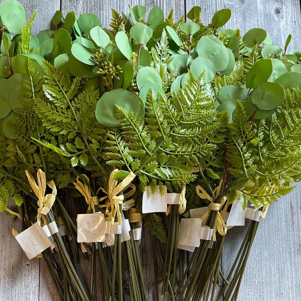 Artificial Mixed Eucalyptus Fern Berries Greenery Branches Stems 30 Bundles